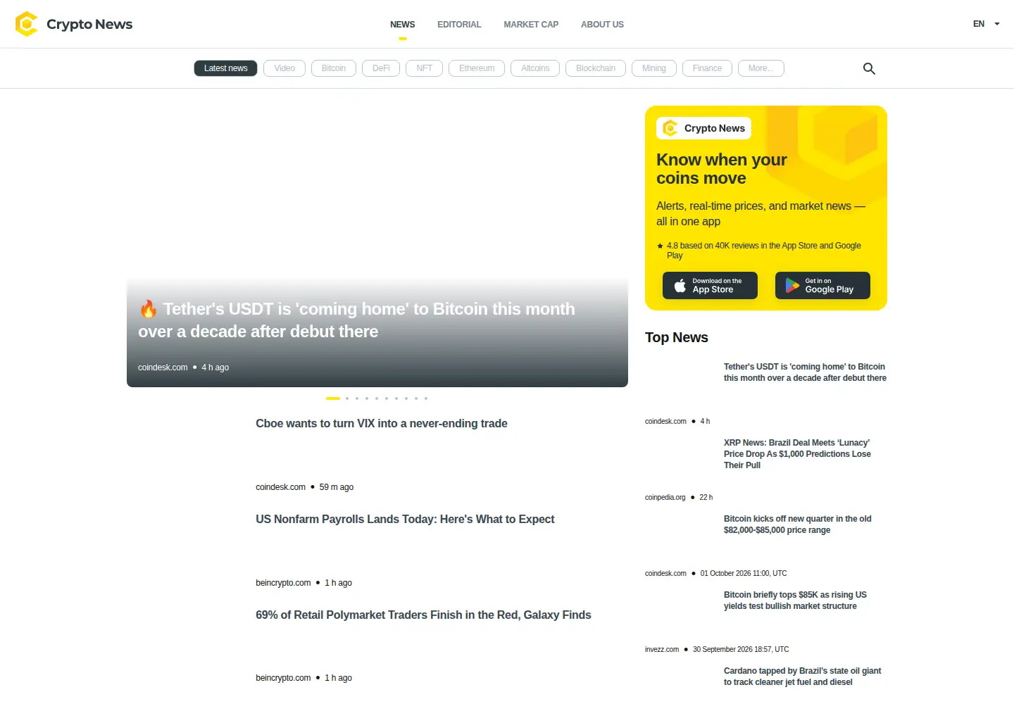 Screenshot of cryptonews.net