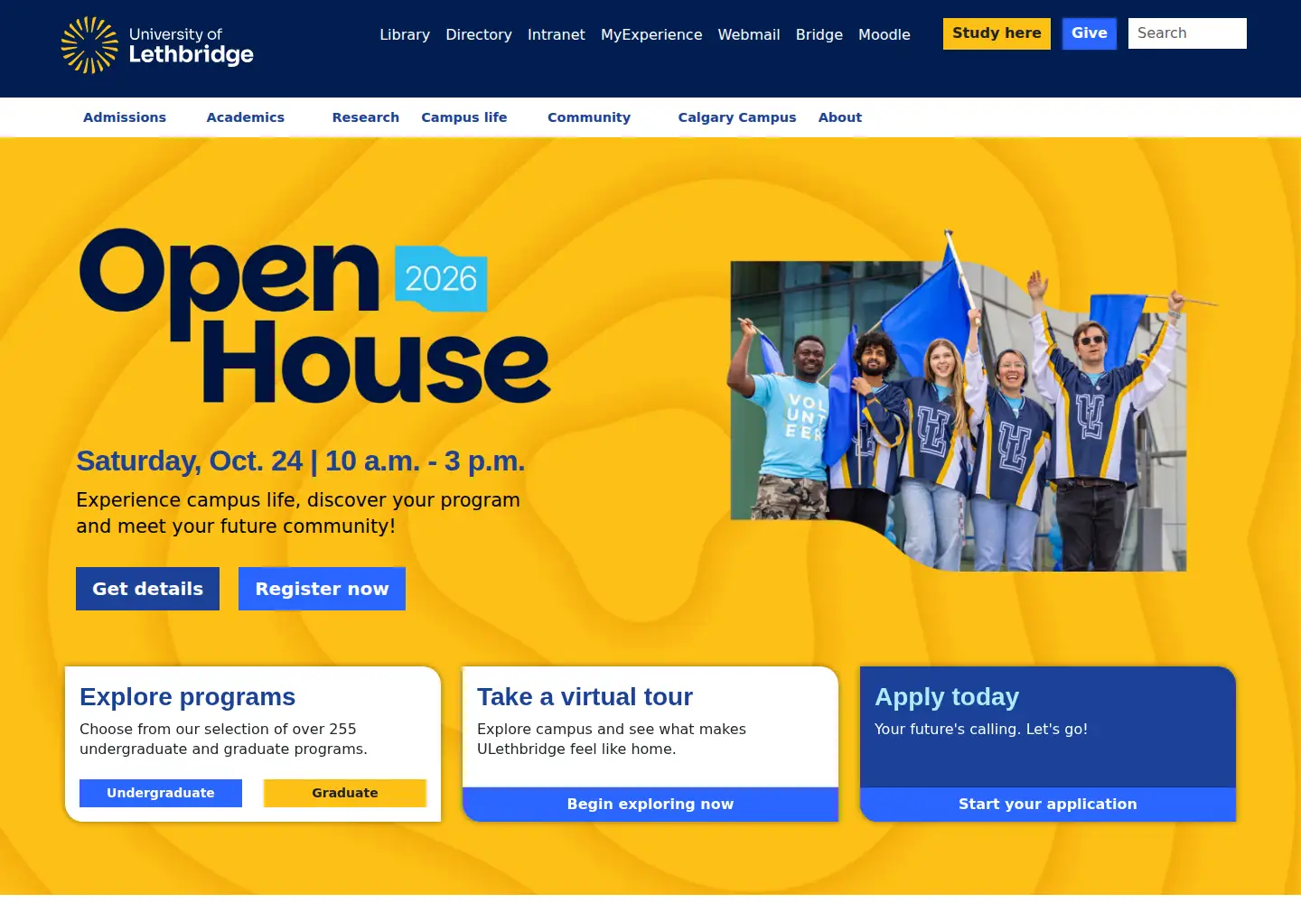 Screenshot of uleth.ca