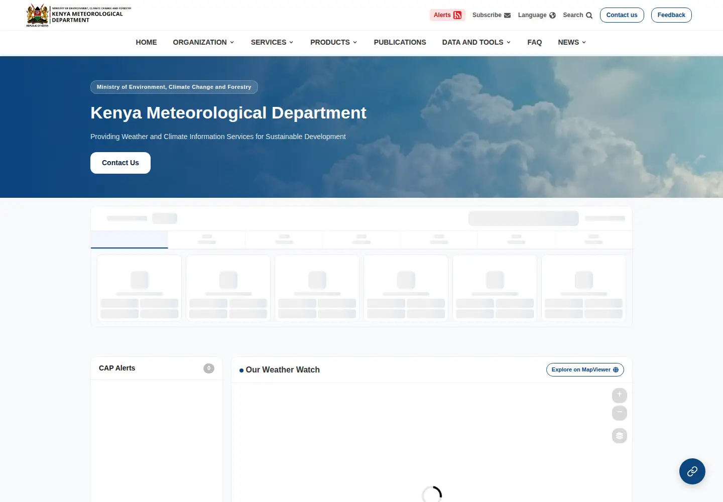 Screenshot of meteo.go.ke