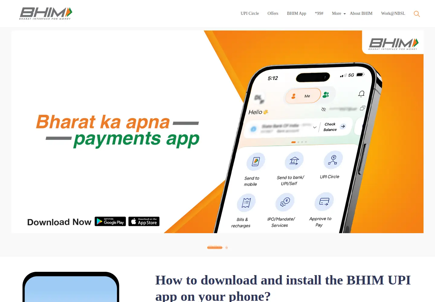 Screenshot of bhimupi.org.in