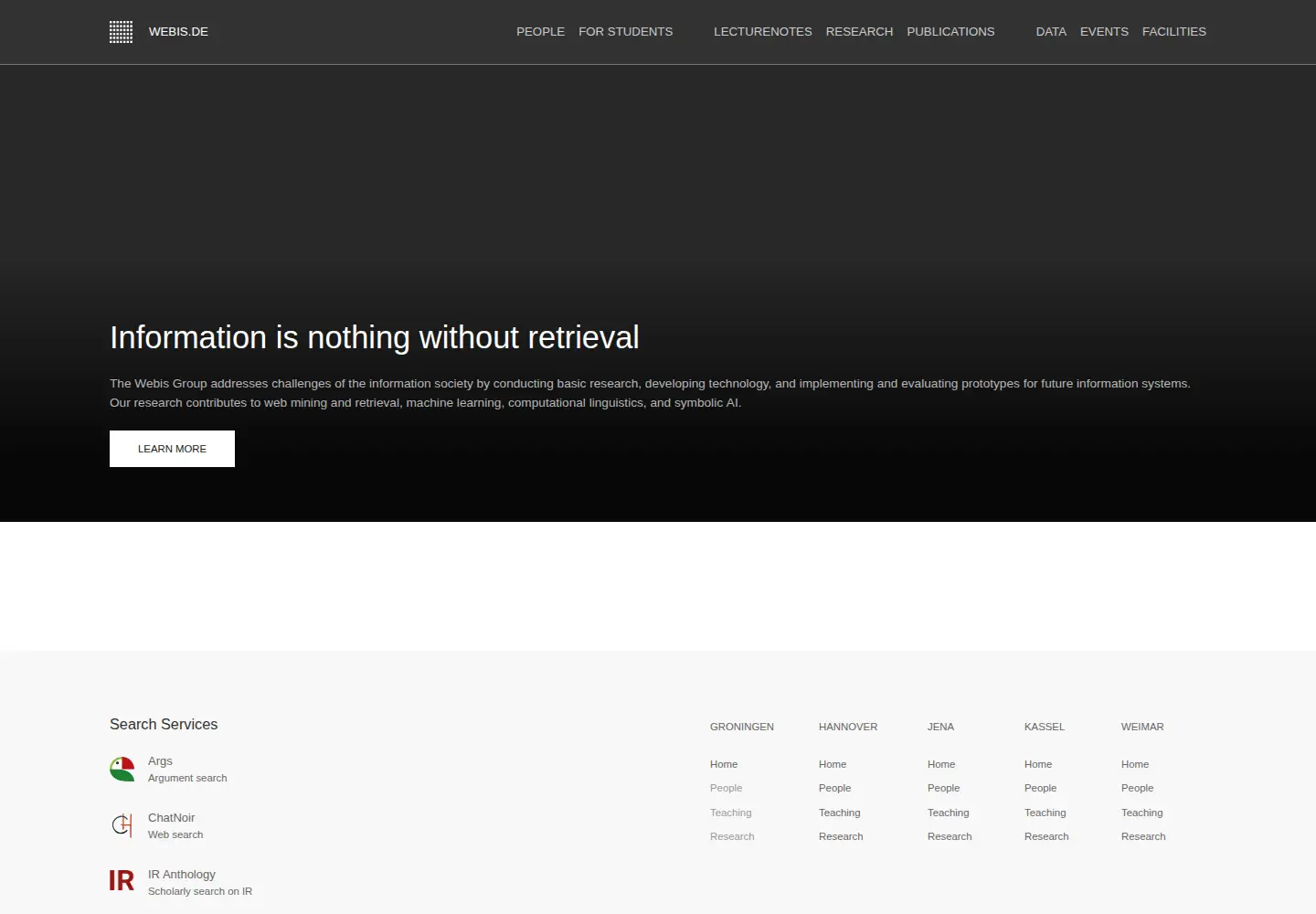 Screenshot of webis.de