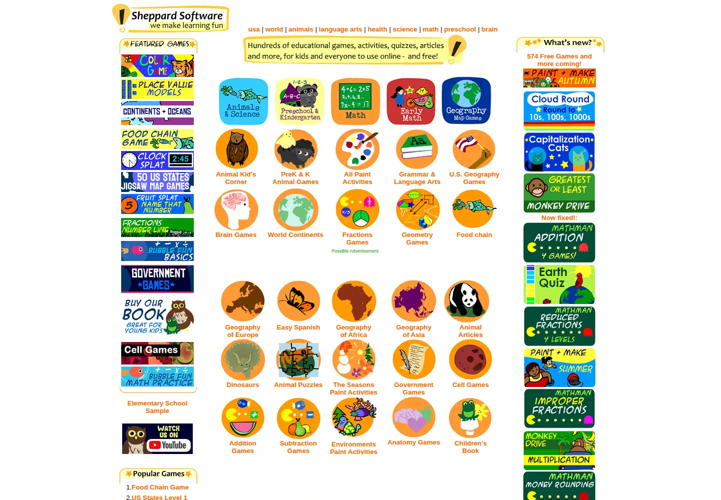 Screenshot of sheppardsoftware.com