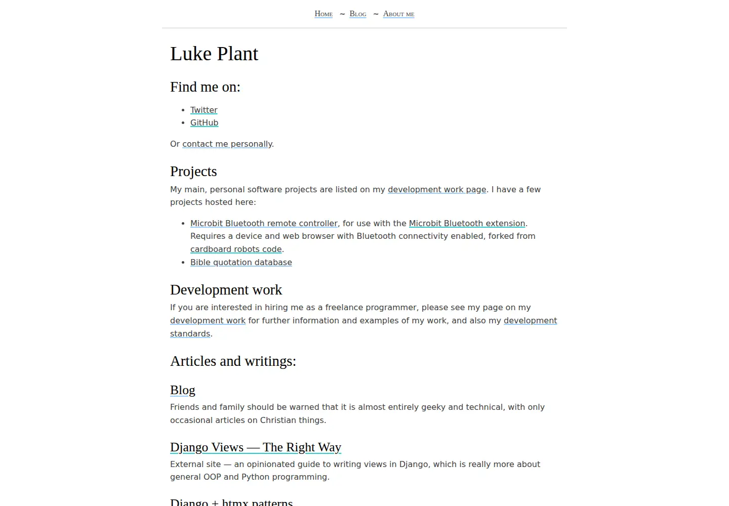 Screenshot of lukeplant.me.uk