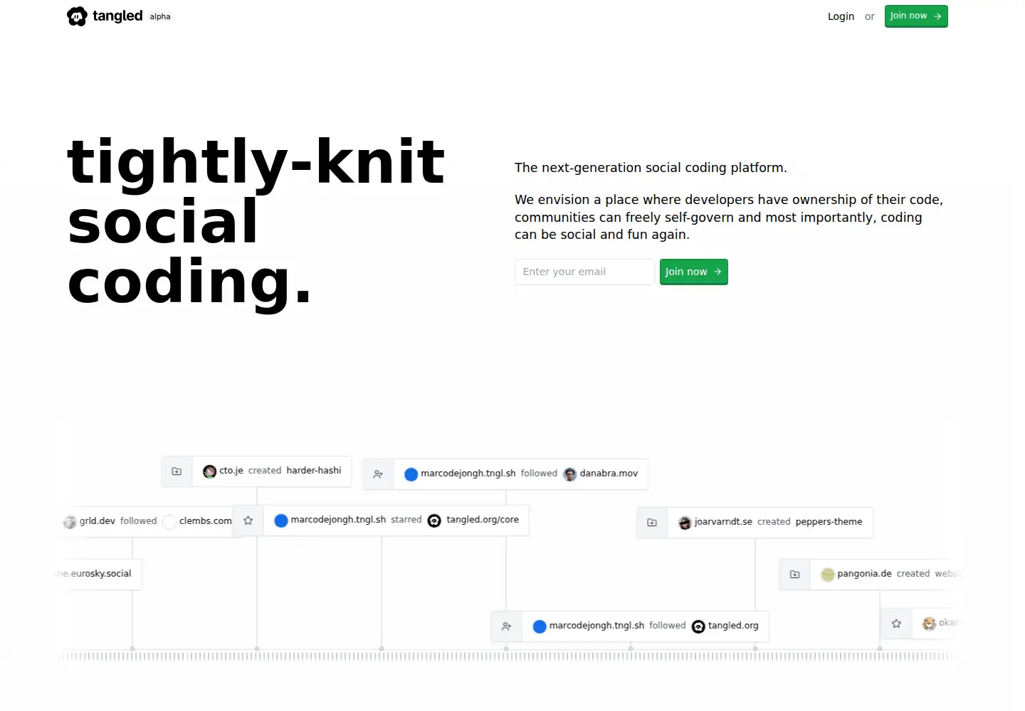 Screenshot of tangled.org