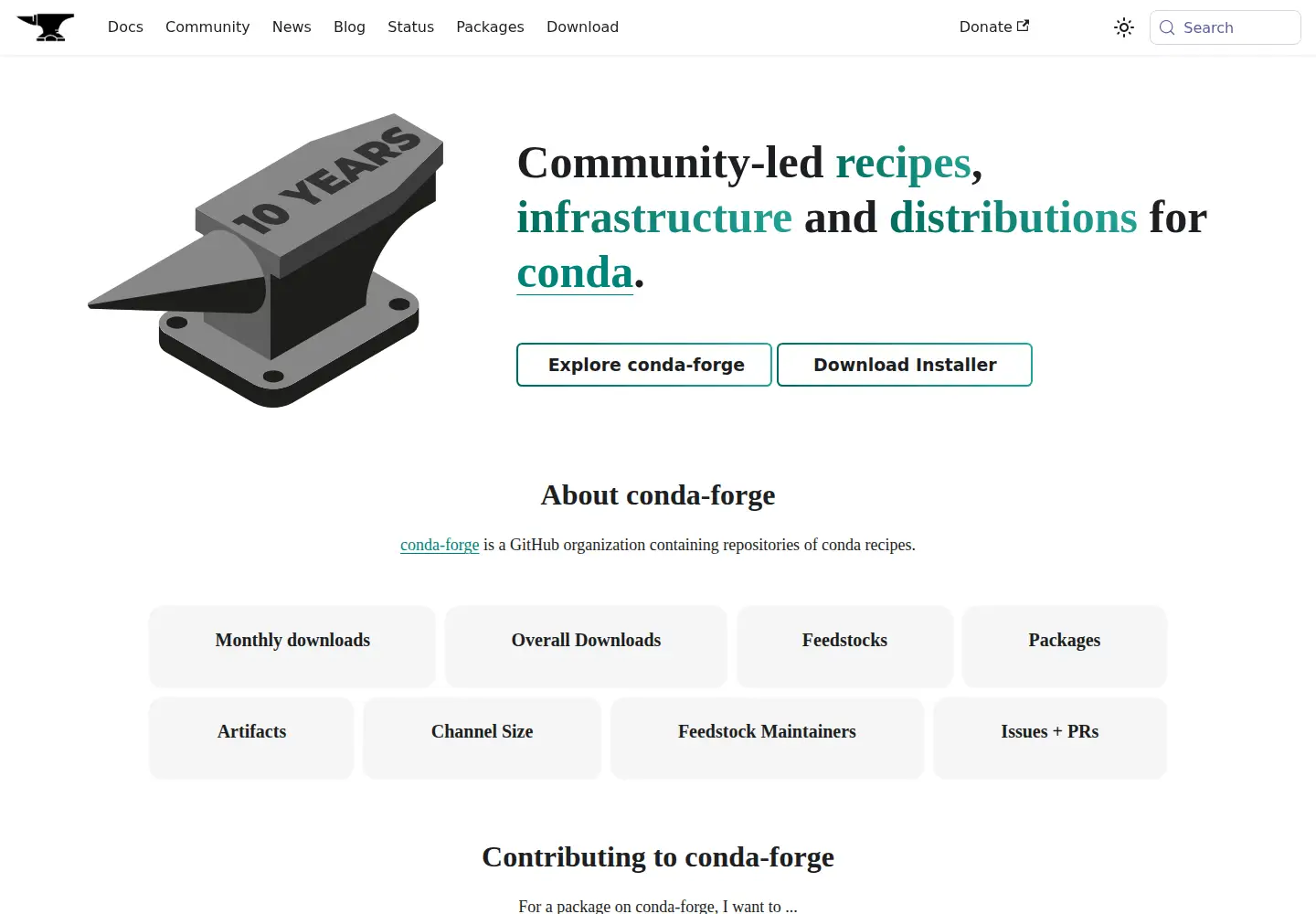 Screenshot of conda-forge.org