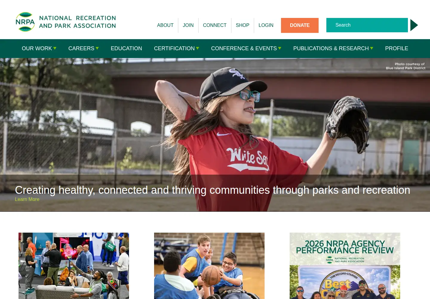 Screenshot of nrpa.org