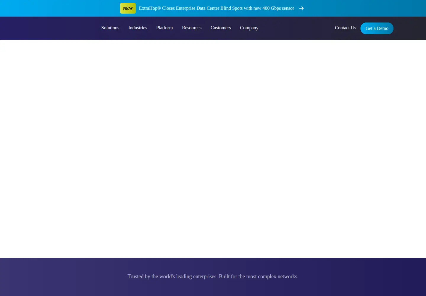 Screenshot of extrahop.com