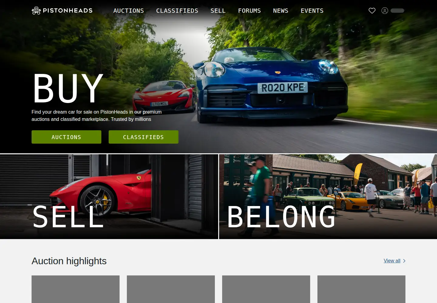 Screenshot of pistonheads.com