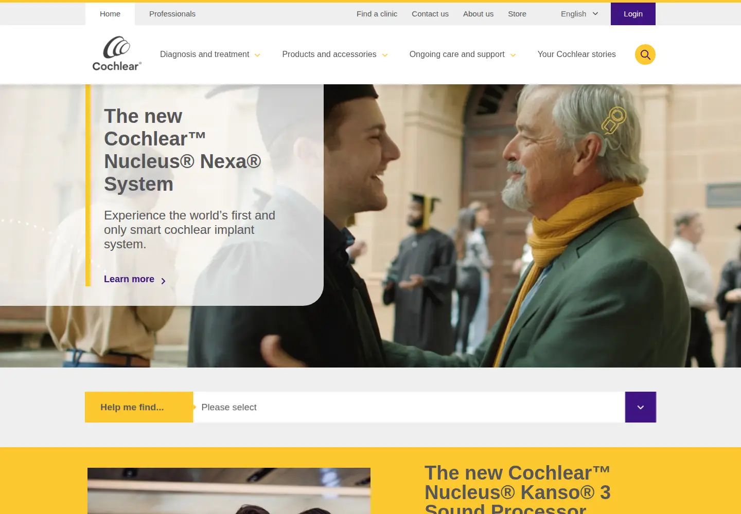 Screenshot of cochlear.com