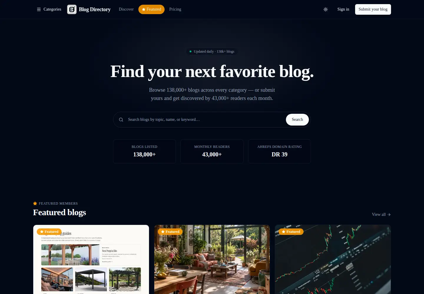 Screenshot of blog-directory.org