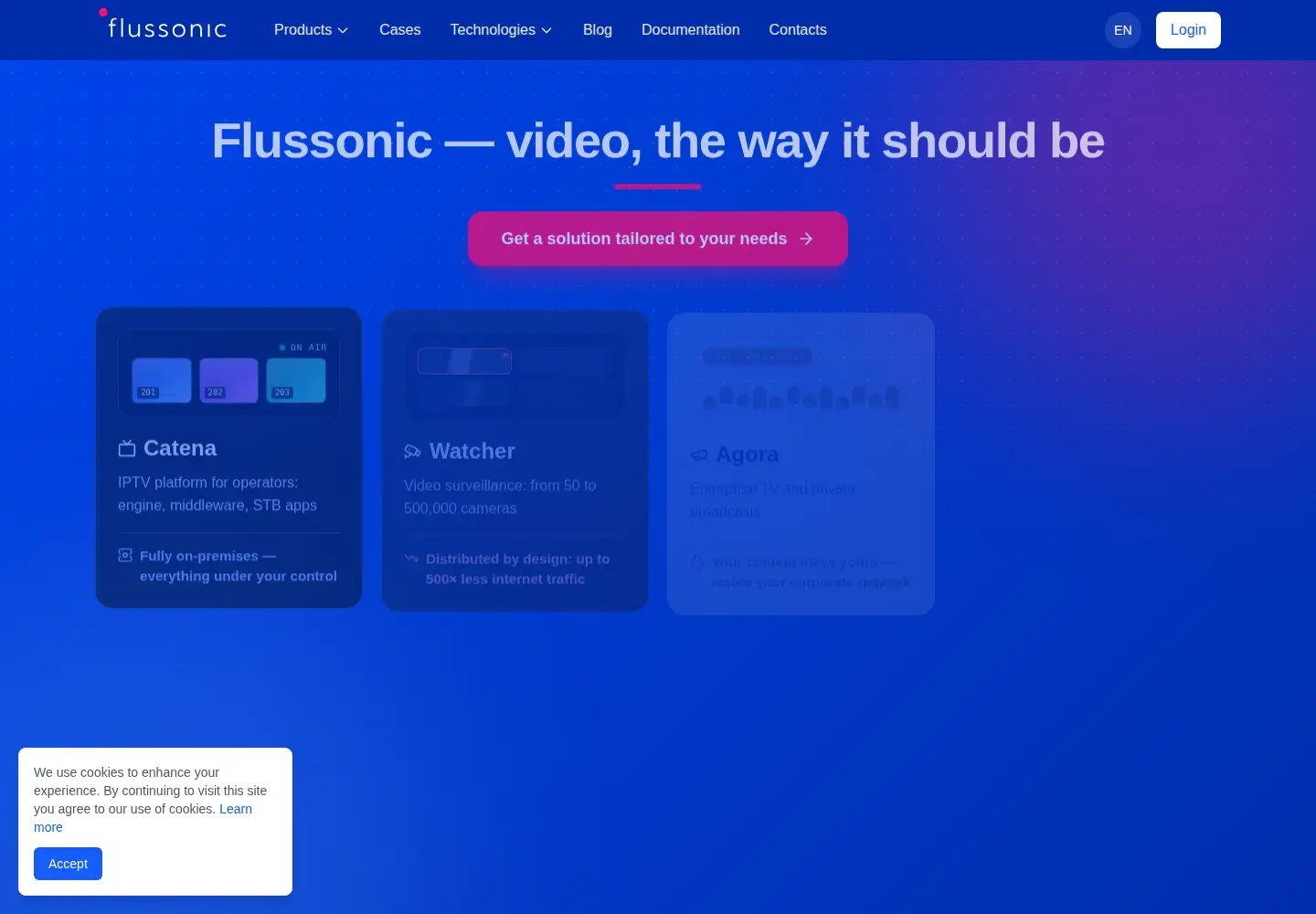 Screenshot of flussonic.com