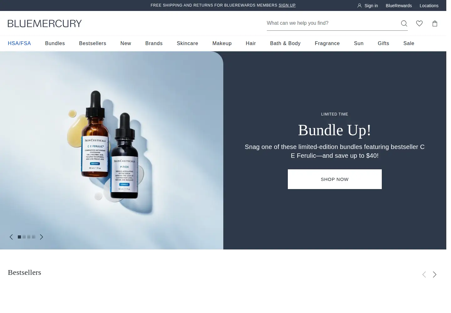 Screenshot of bluemercury.com