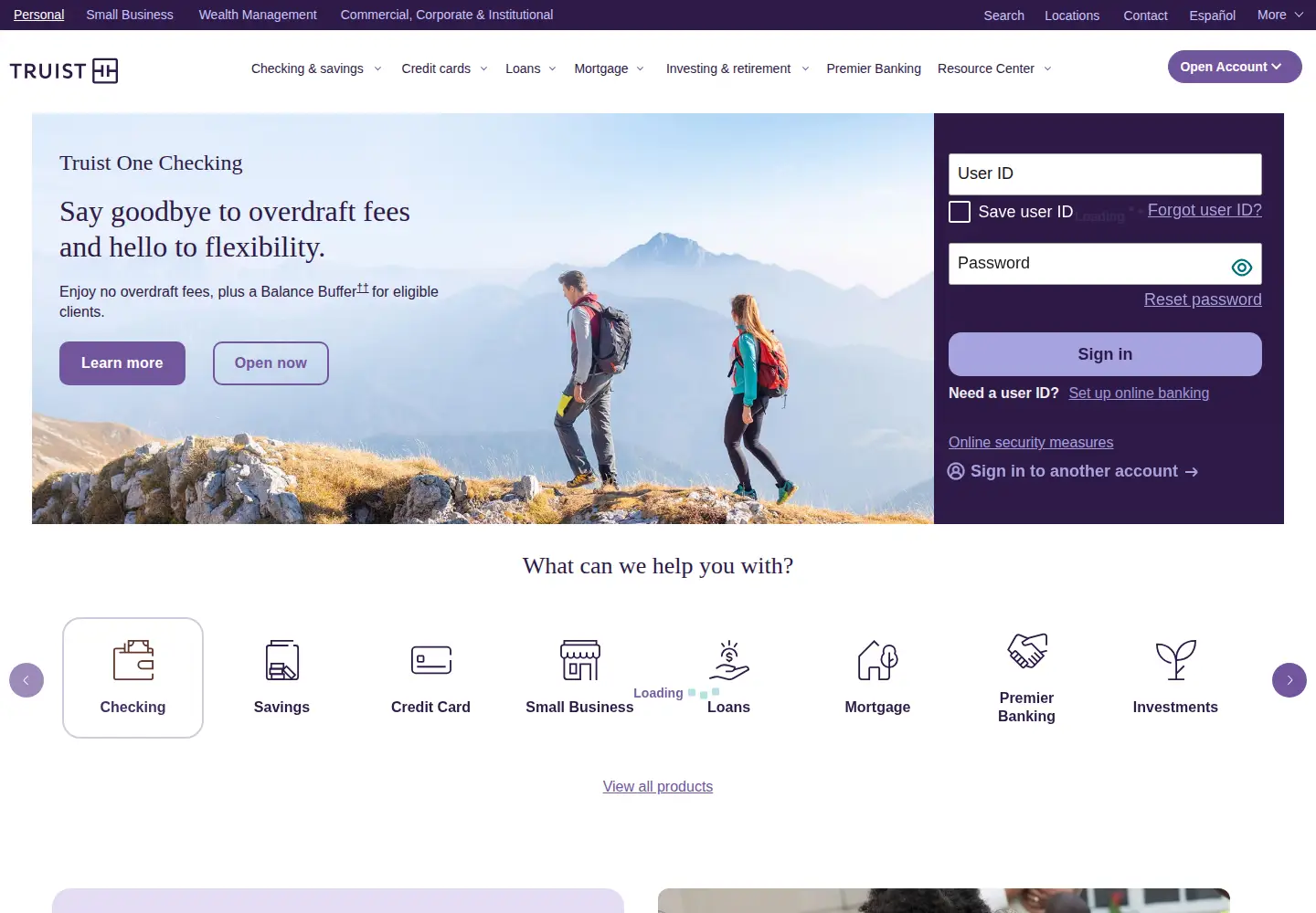 Screenshot of truist.com