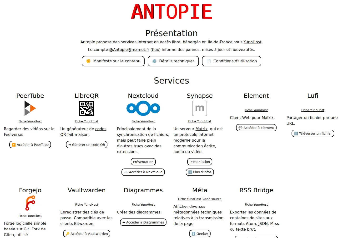 Screenshot of antopie.org