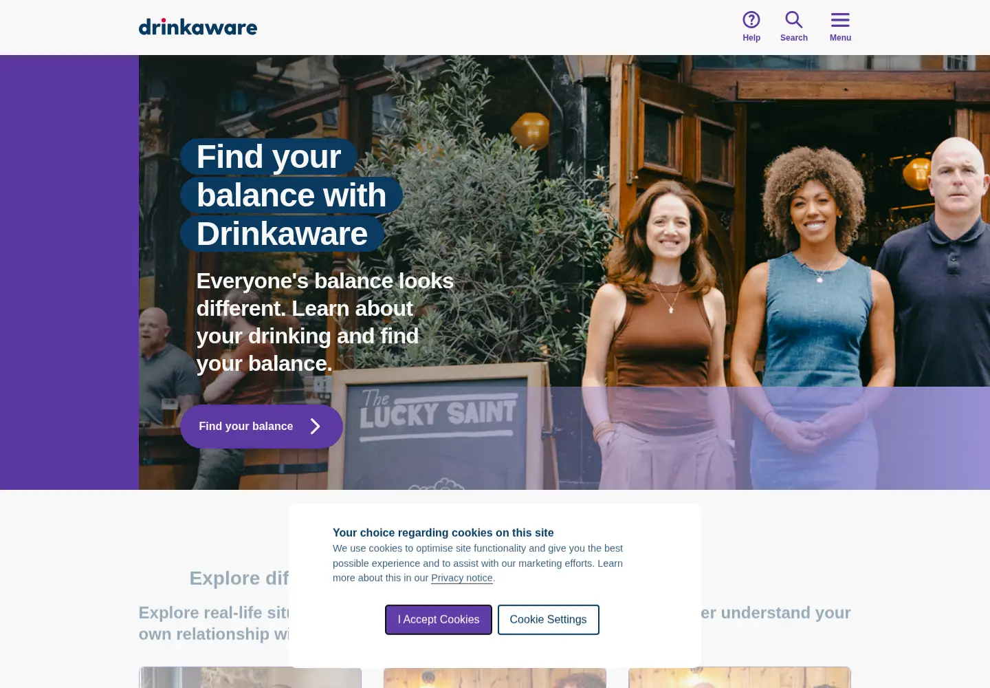 Screenshot of drinkaware.co.uk