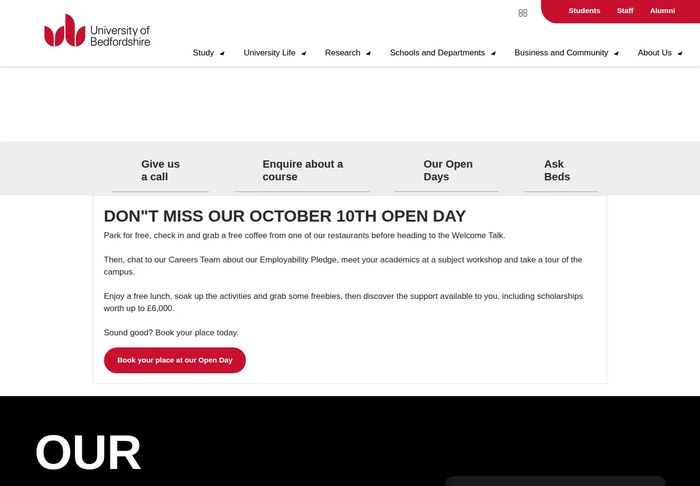 Screenshot of beds.ac.uk