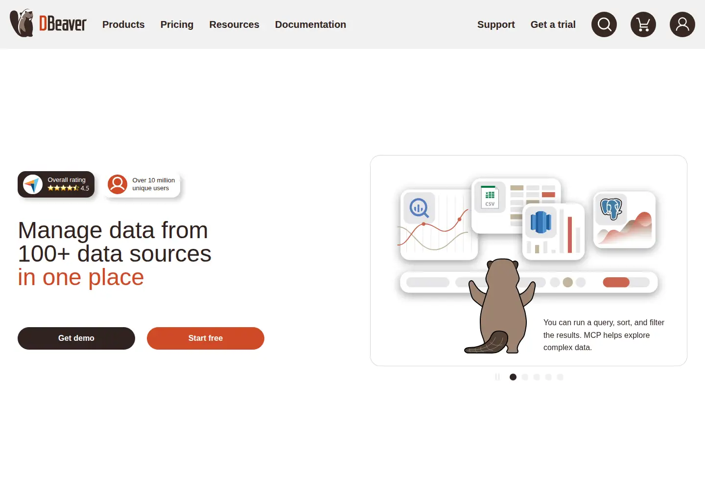Screenshot of dbeaver.com