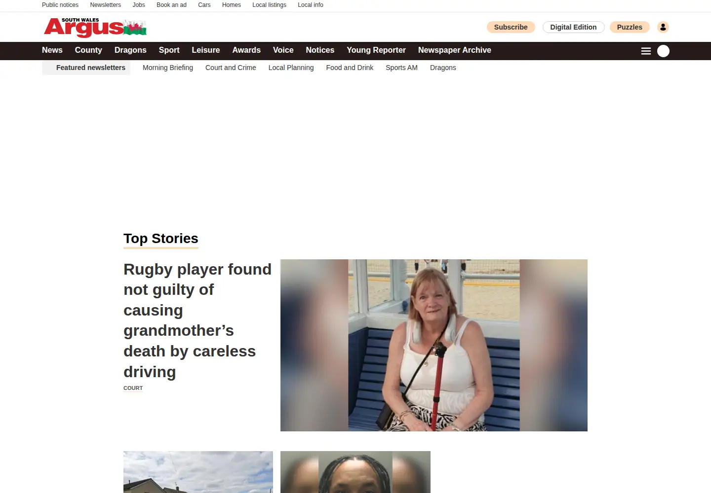 Screenshot of southwalesargus.co.uk