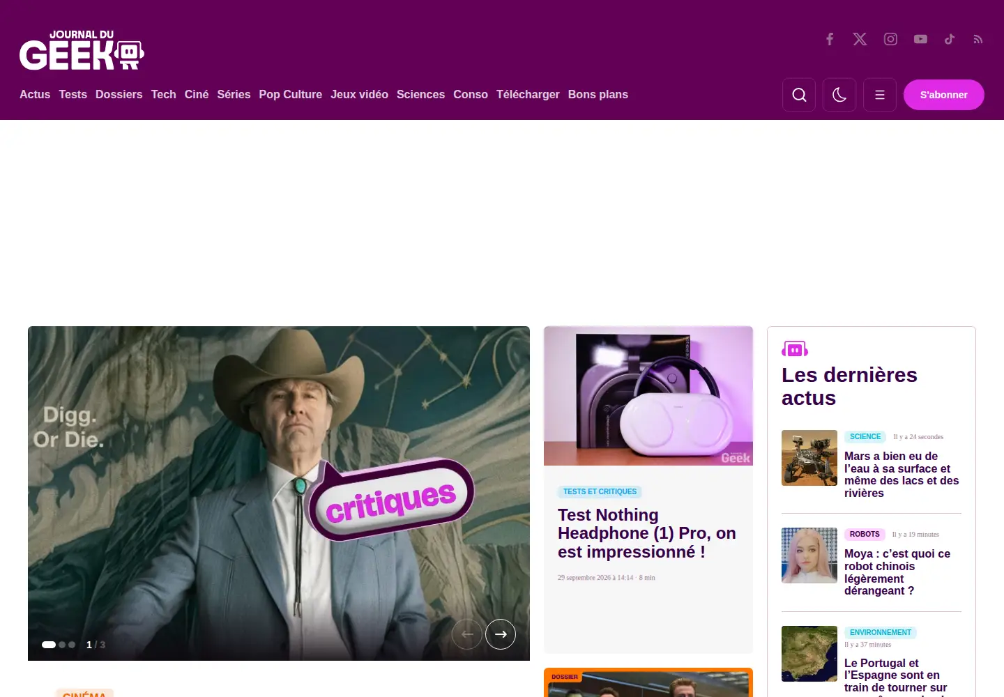 Screenshot of journaldugeek.com