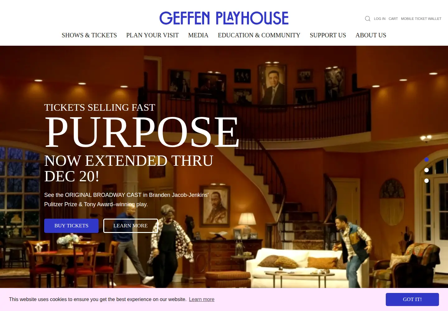 Screenshot of geffenplayhouse.org