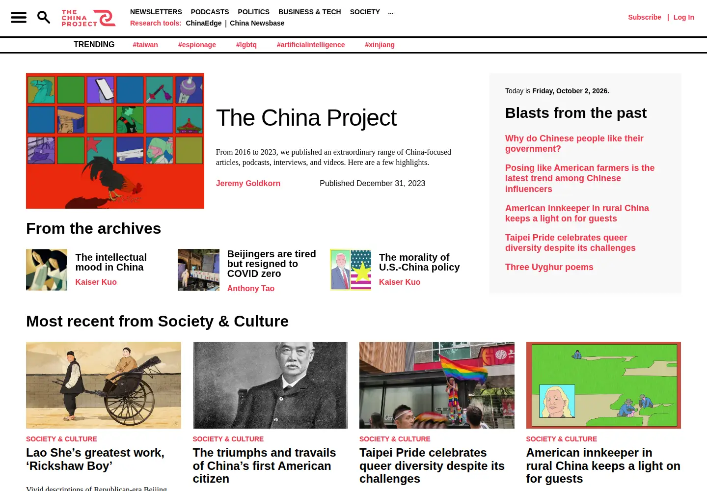 Screenshot of thechinaproject.com