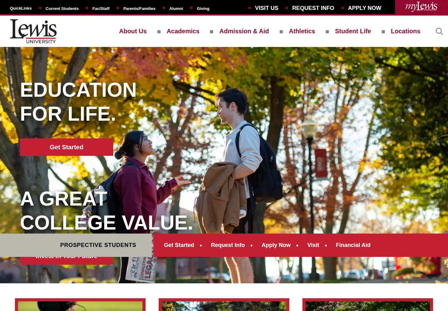 Screenshot of lewisu.edu