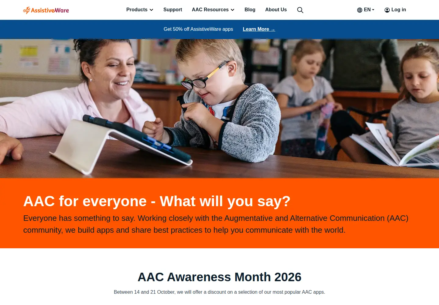 Screenshot of assistiveware.com
