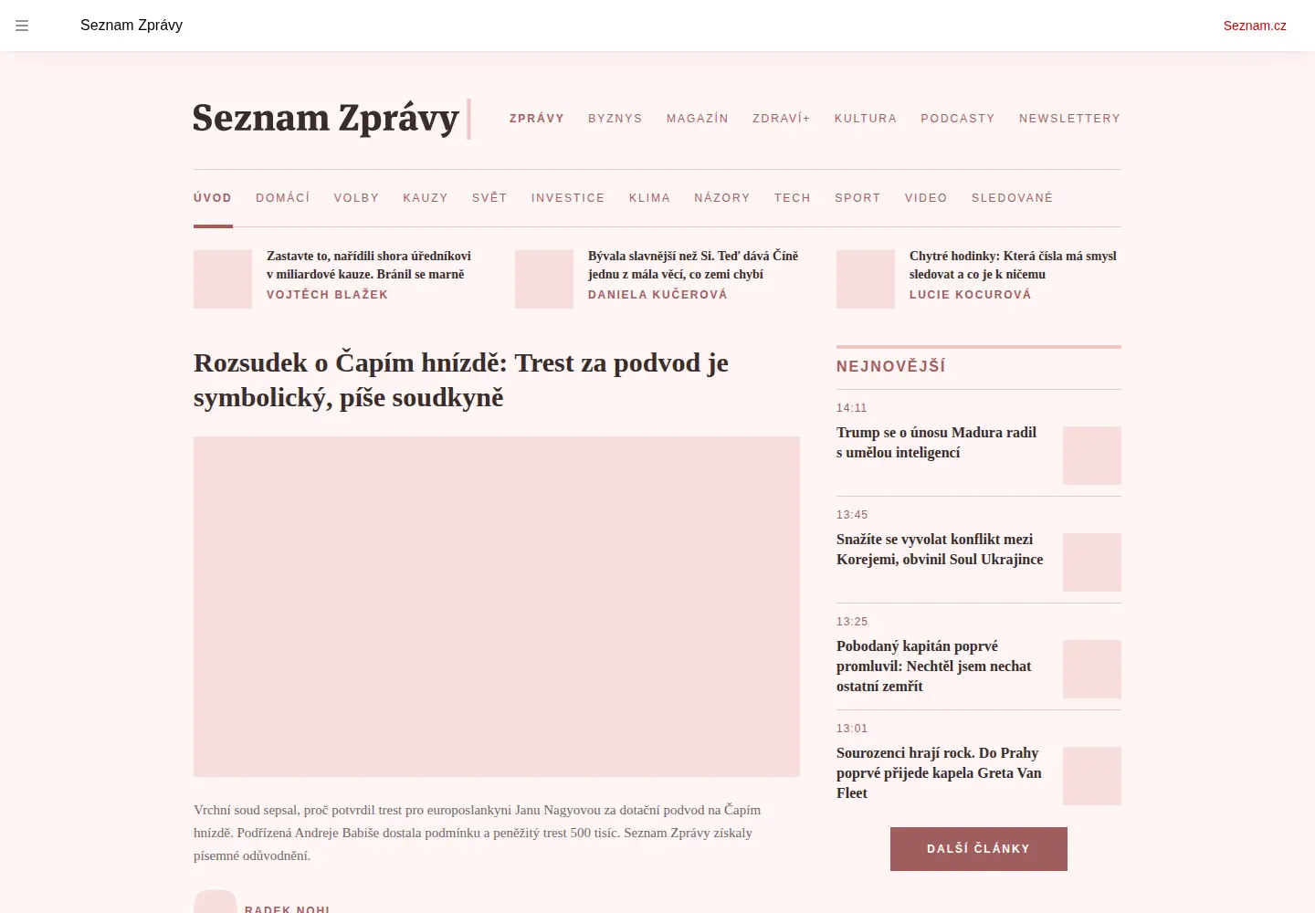 Screenshot of seznamzpravy.cz