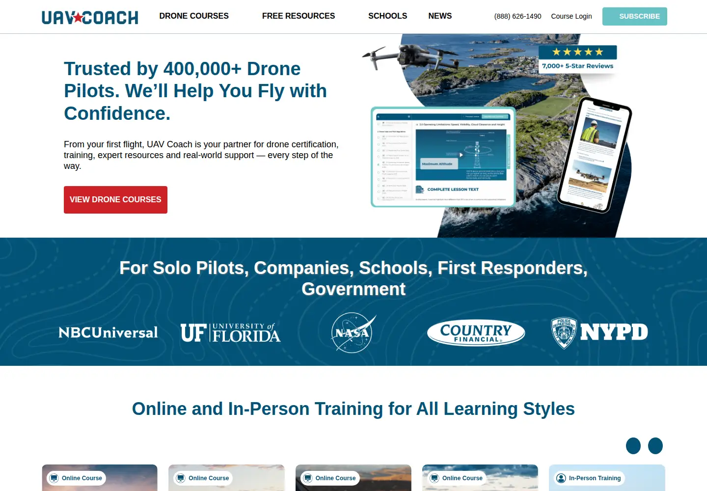 Screenshot of uavcoach.com