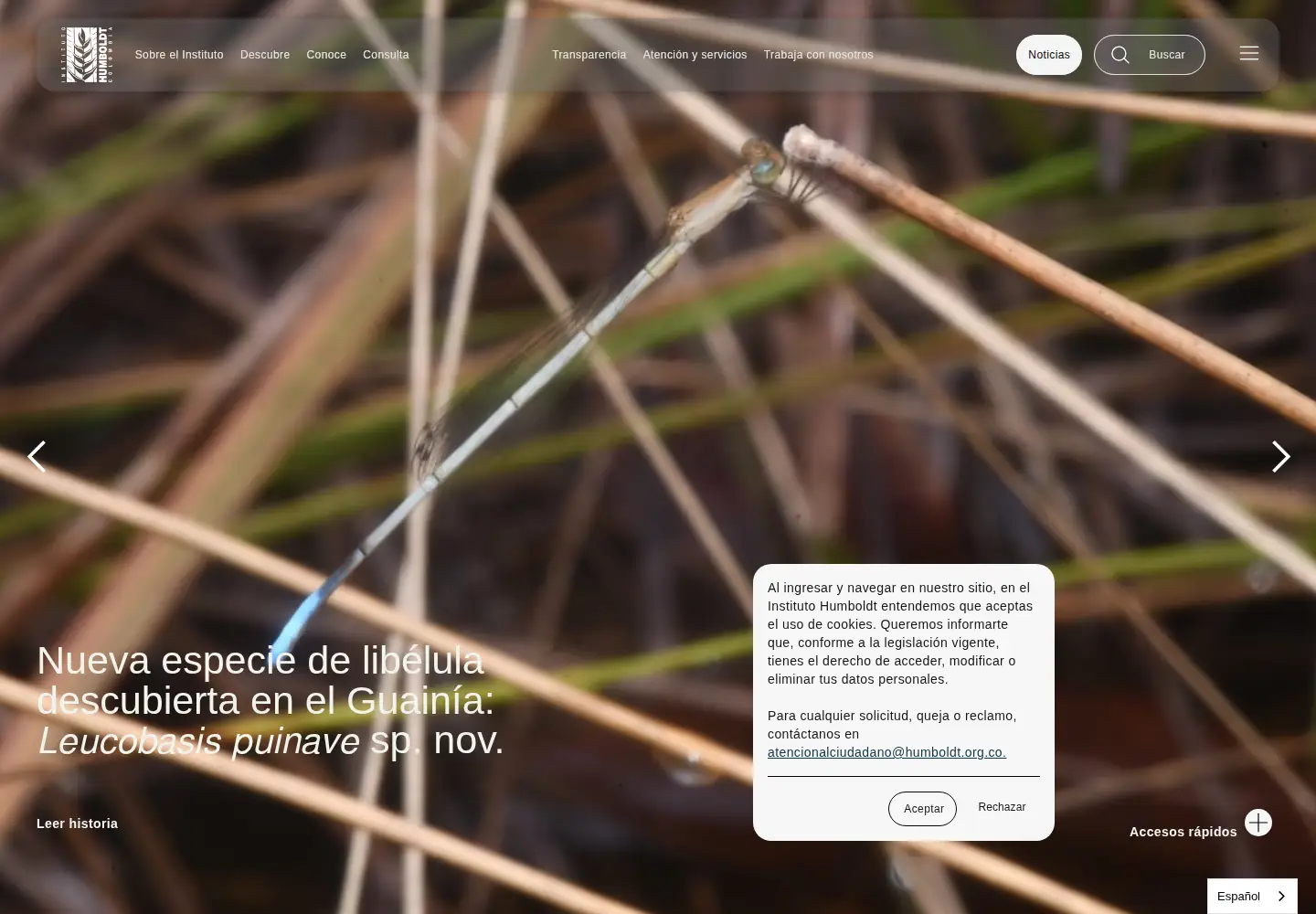 Screenshot of humboldt.org.co