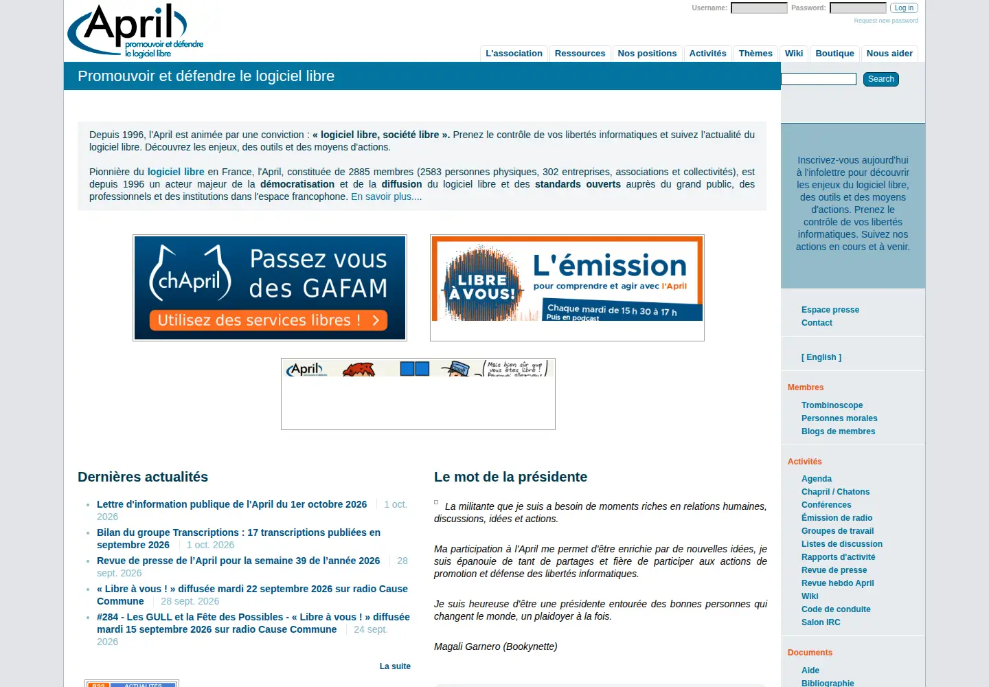 Screenshot of april.org