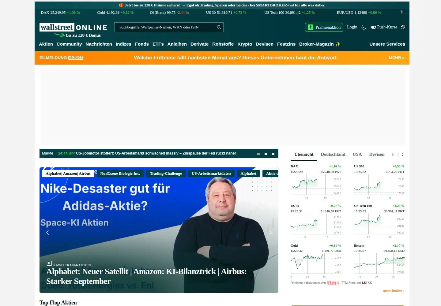 Screenshot of wallstreet-online.de
