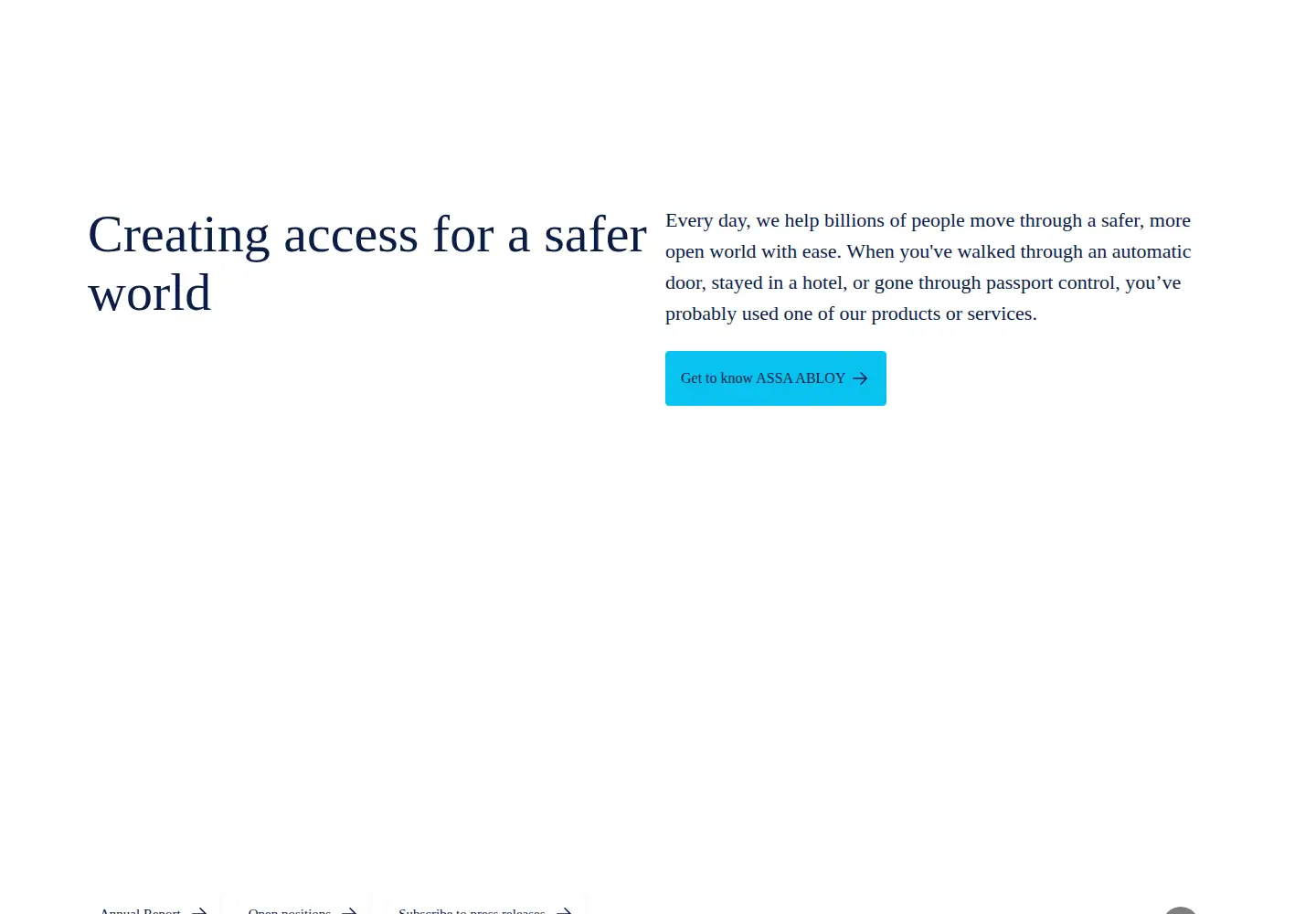 Captured homepage of assaabloy.com in the current scan