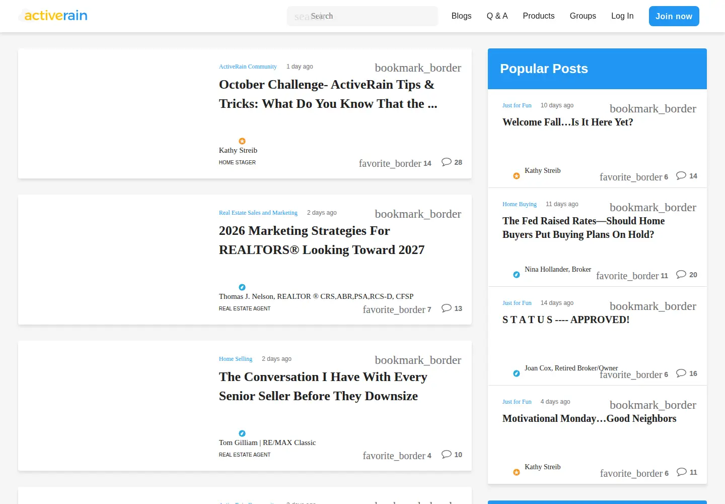 Screenshot of activerain.com
