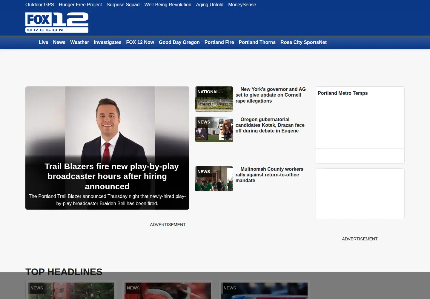 Screenshot of kptv.com
