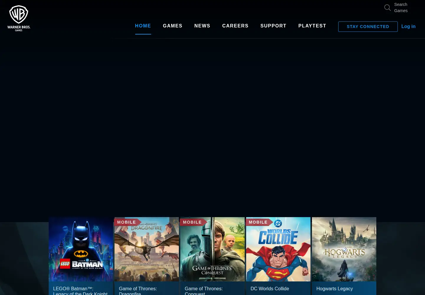 Screenshot of warnerbrosgames.com