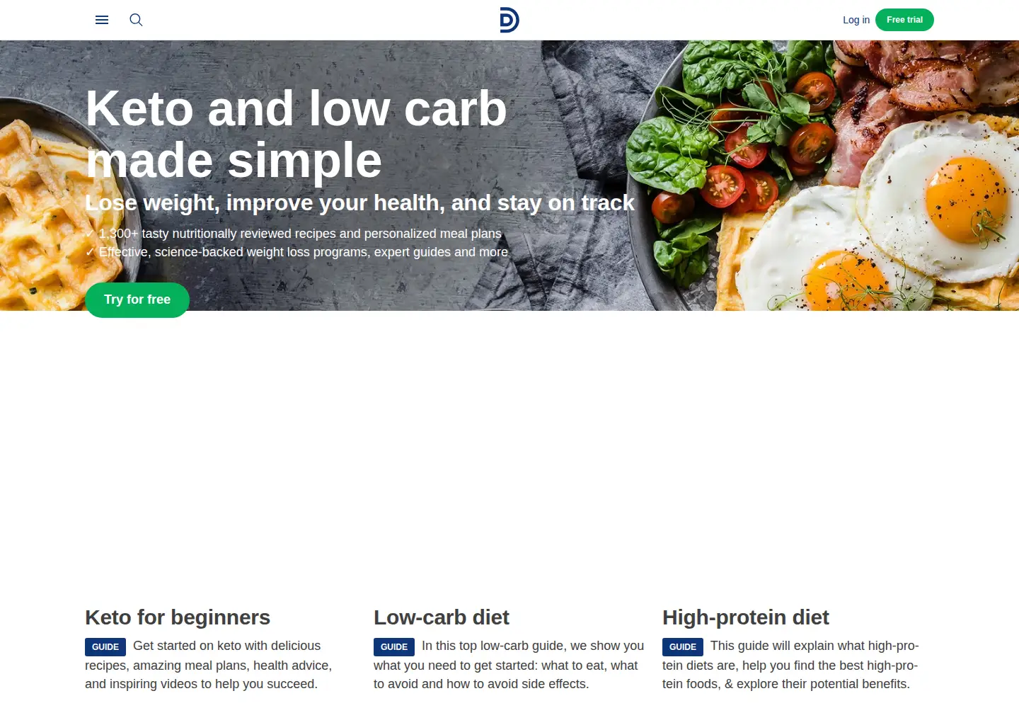 Screenshot of dietdoctor.com