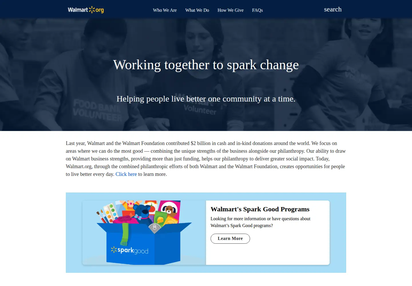 Screenshot of walmart.org