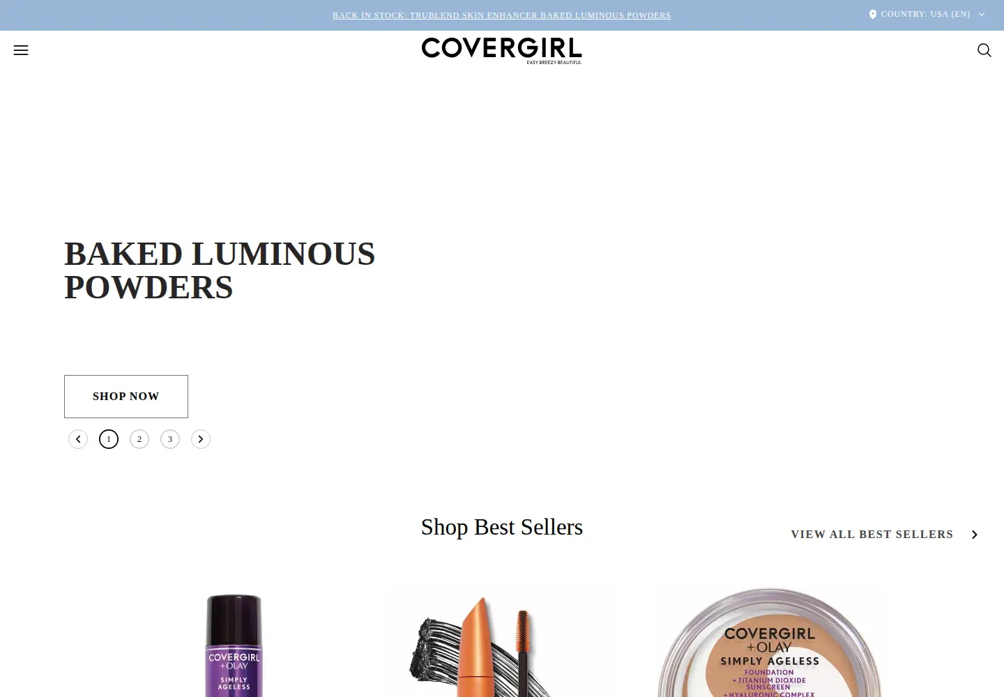 Screenshot of covergirl.com