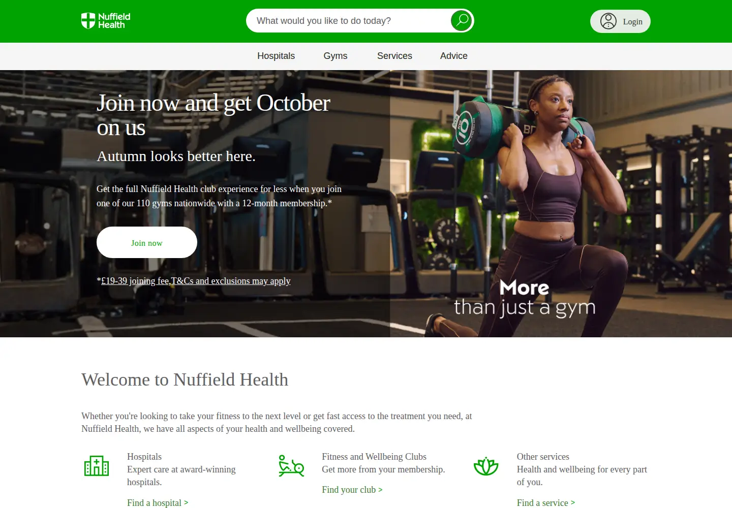 Screenshot of nuffieldhealth.com