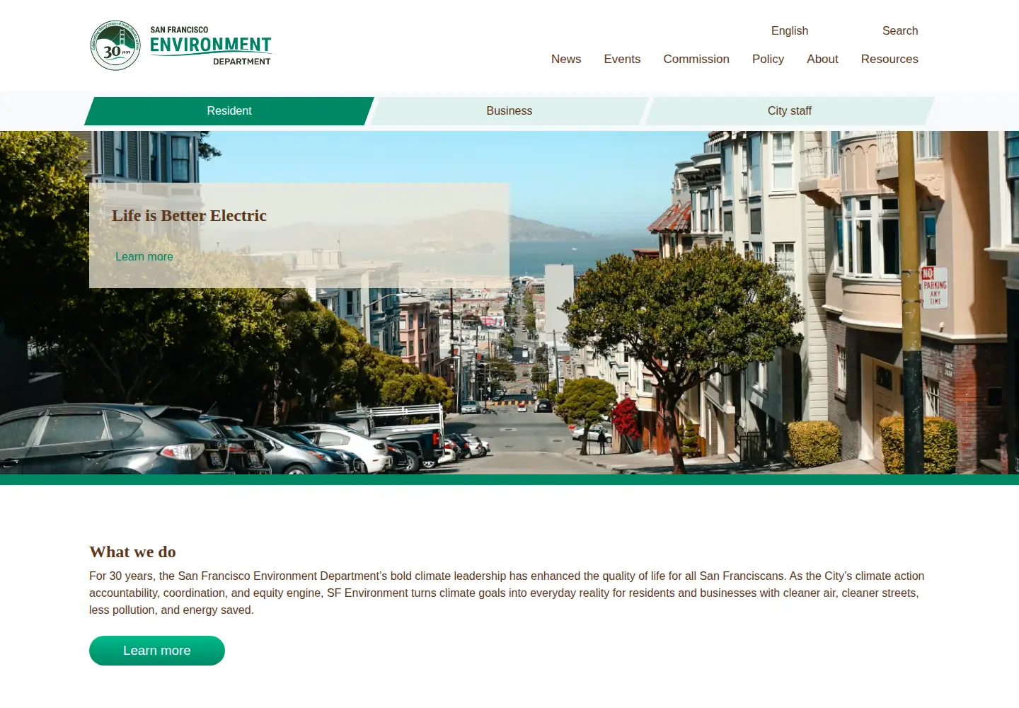 Screenshot of sfenvironment.org