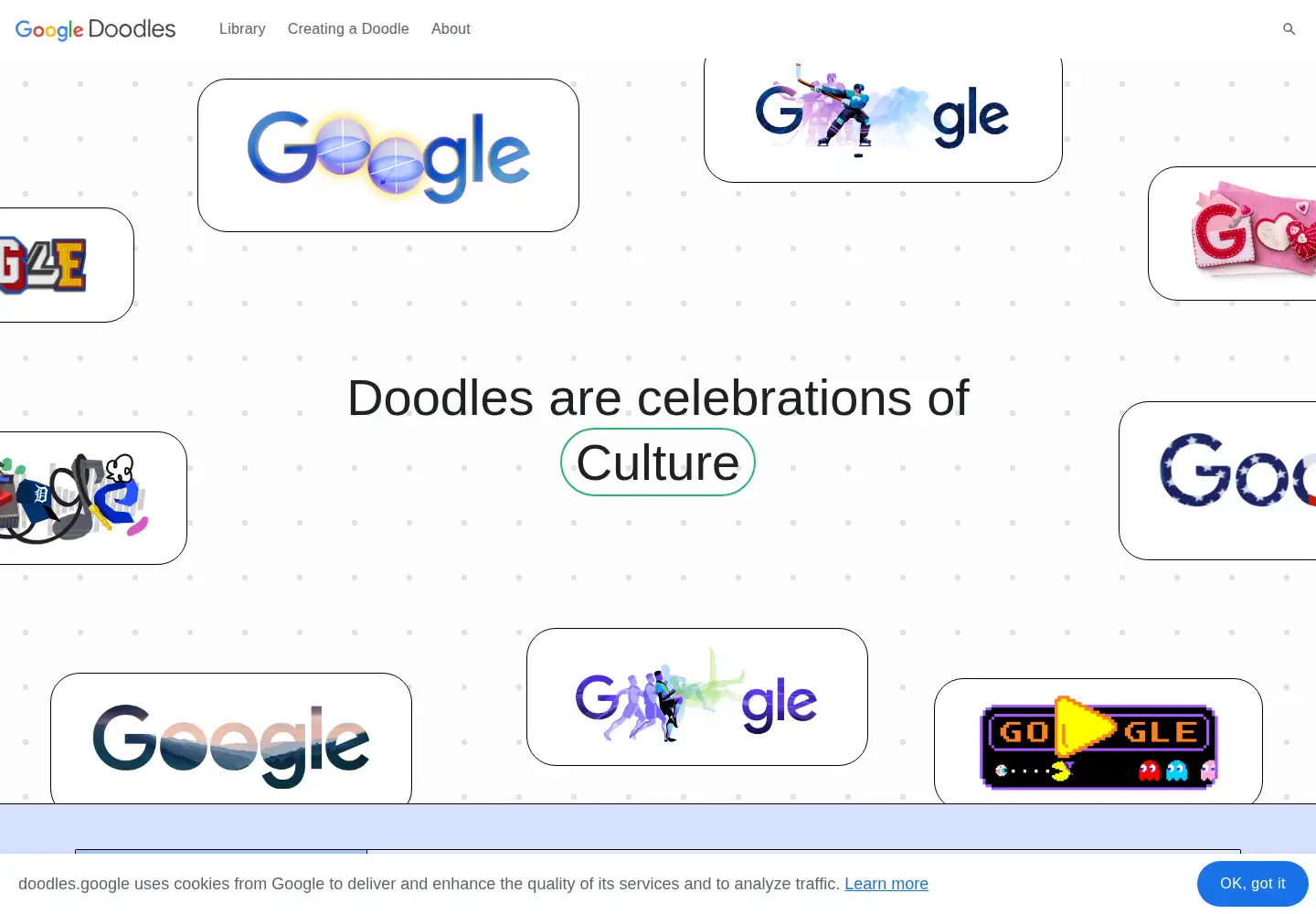 Screenshot of doodles.google