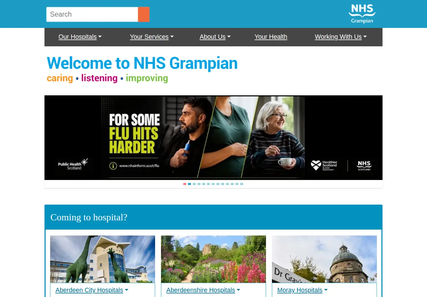 Screenshot of nhsgrampian.org
