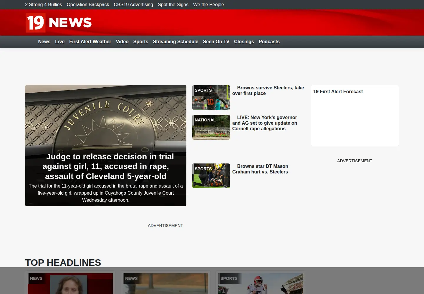 Screenshot of cleveland19.com