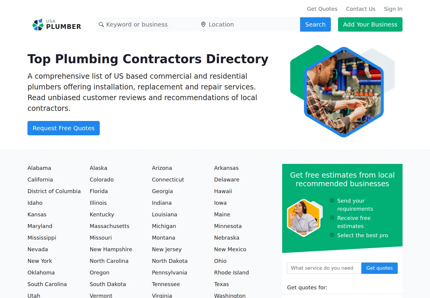 Screenshot of usa-plumber.com