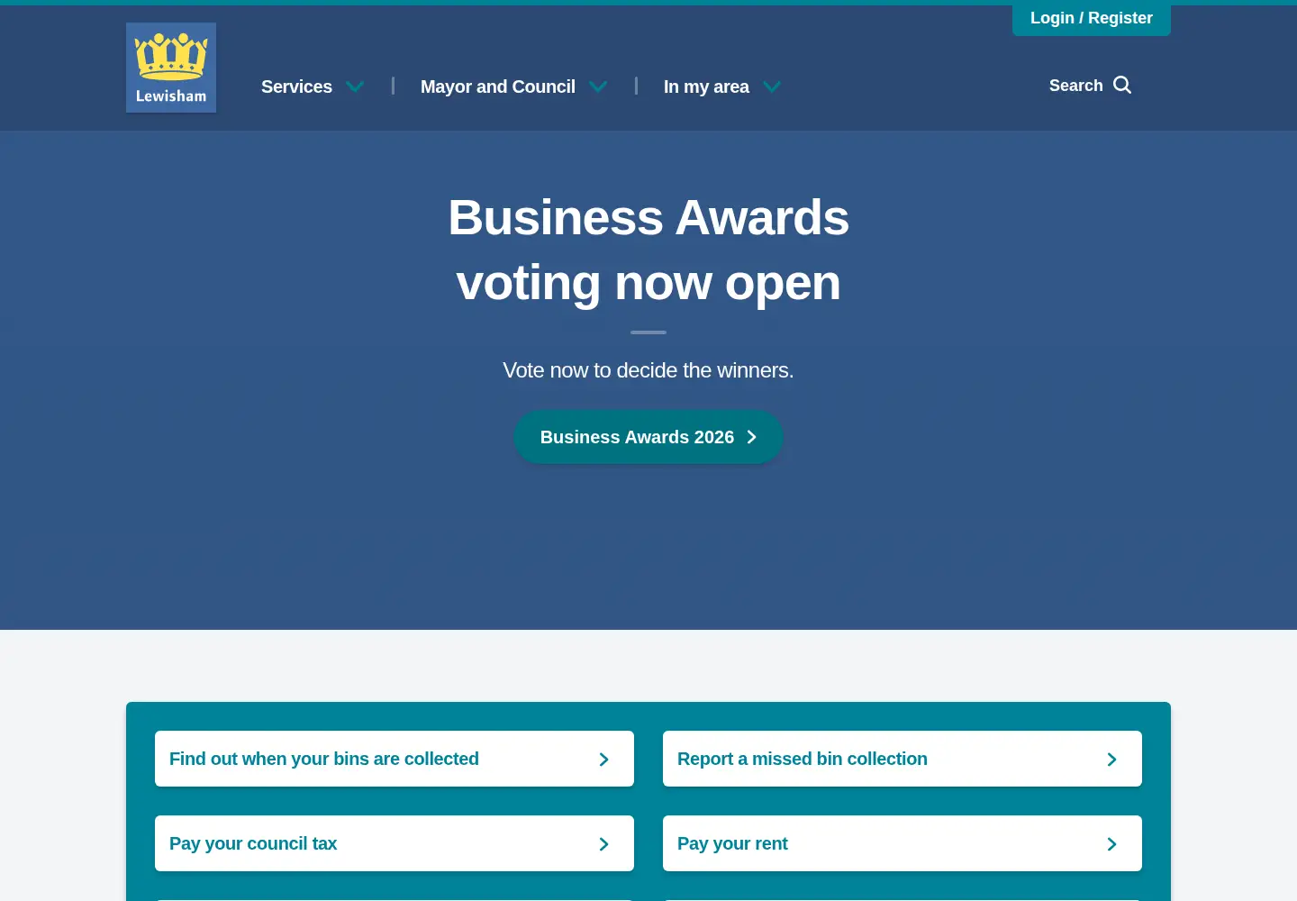 Screenshot of lewisham.gov.uk