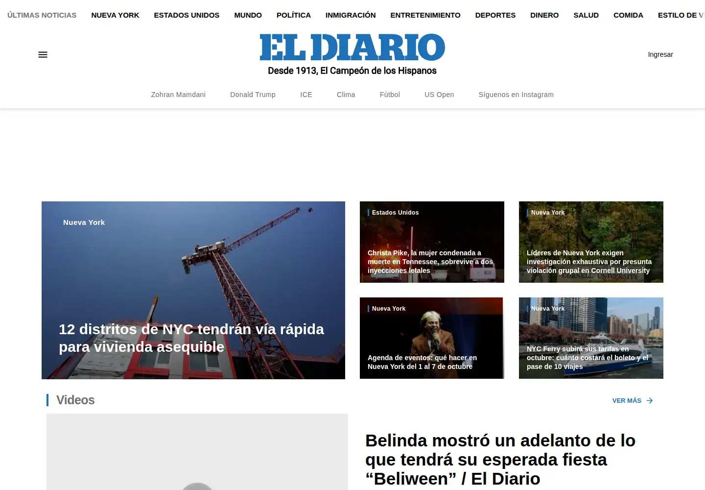 Screenshot of eldiariony.com