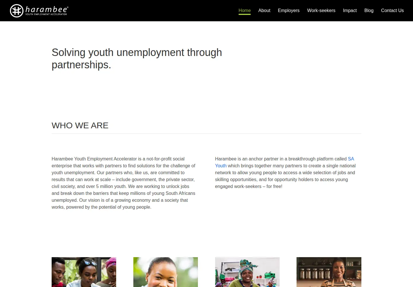 Screenshot of harambee.co.za
