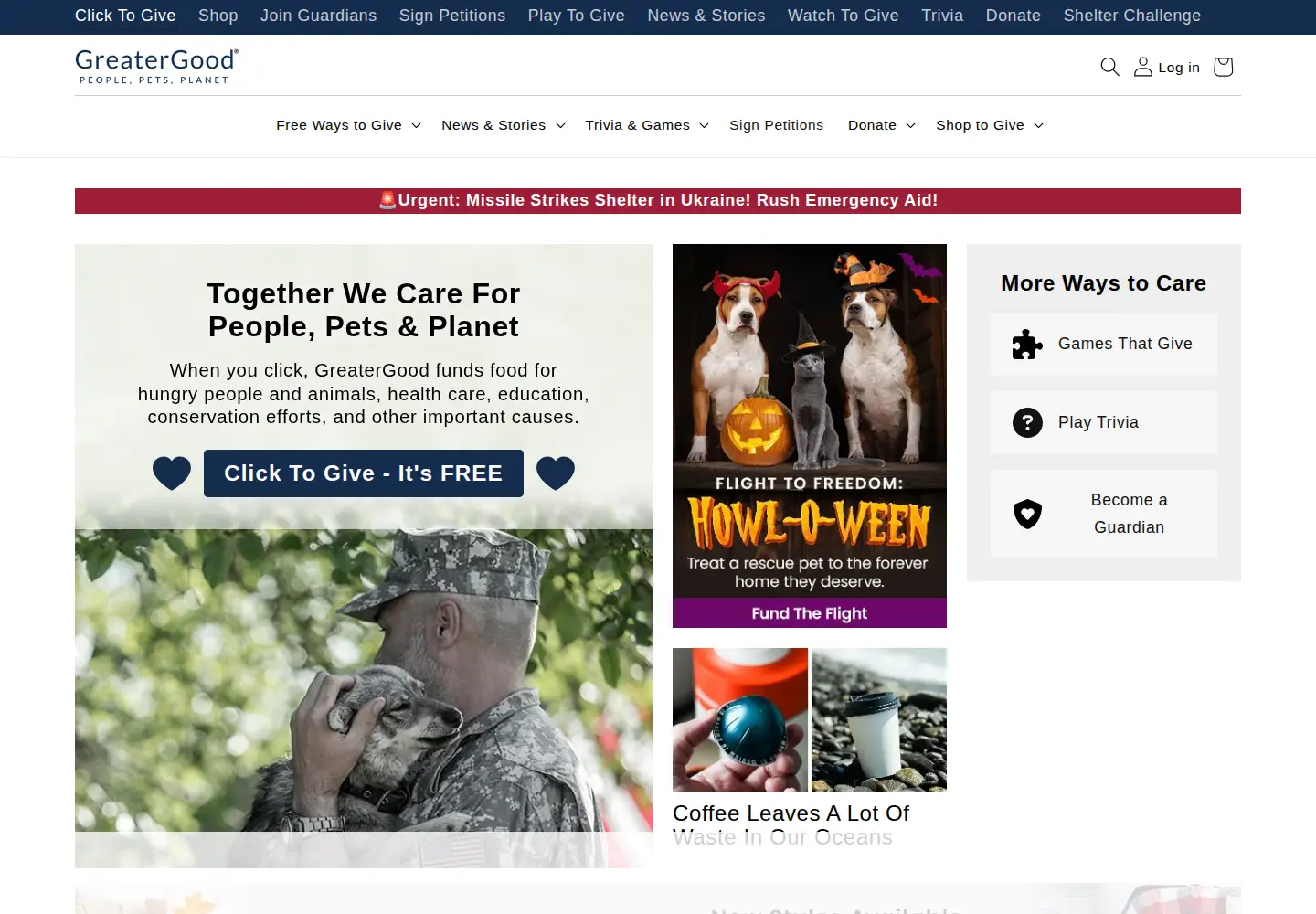 Screenshot of greatergood.com