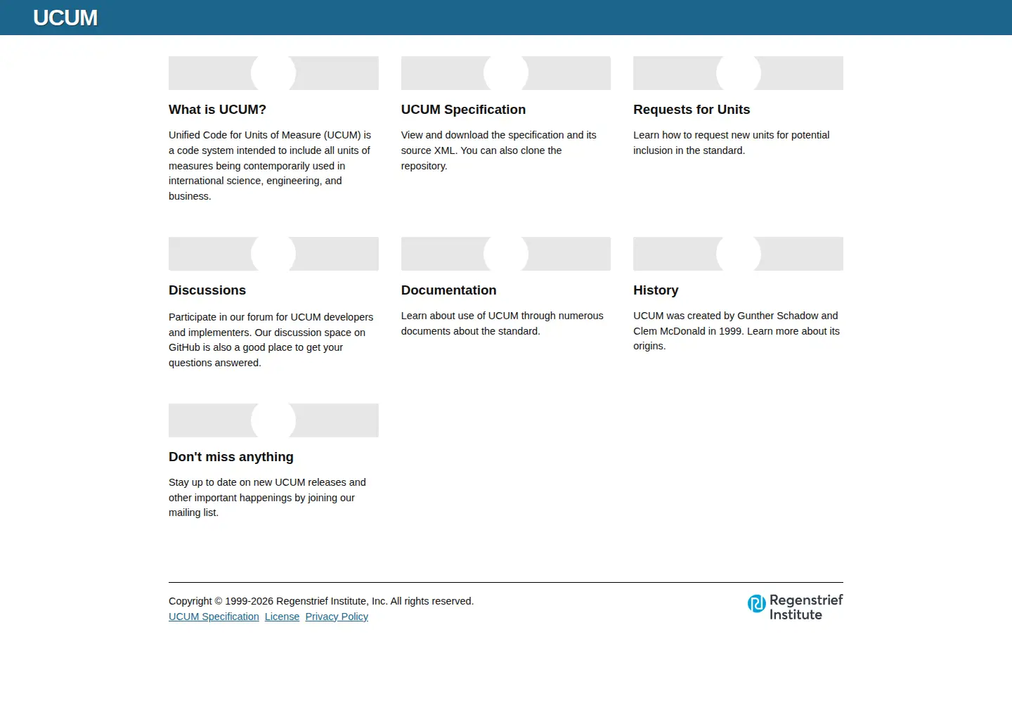 Captured homepage of ucum.org in the current scan